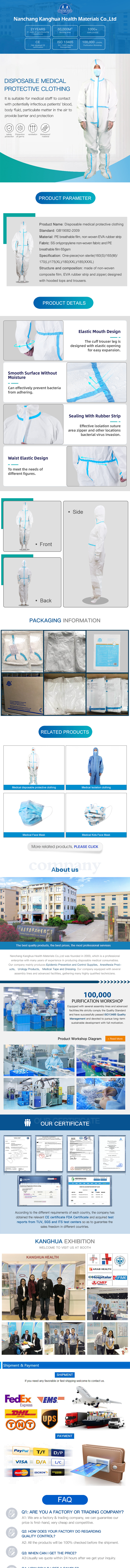 Wegwerf Medicl Protective Coverall Kleeder PPE Suit